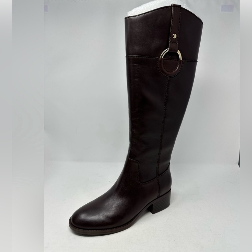Alfani Bexleyy Leather Knee-High Riding Boots Chocolate Brown Women’s 6 M NEW